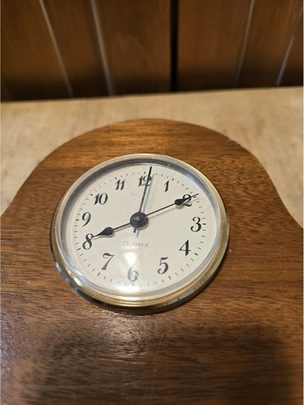 Vintage Wooden Mantle Quartz Clock Unbranded Keeps Good Time 6.5